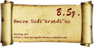 Becze Szókratész névjegykártya